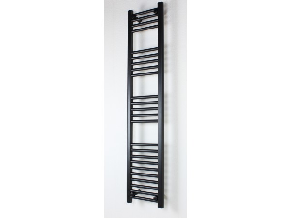 400mm Wide 1400mm High Flat Black Towel Radiator