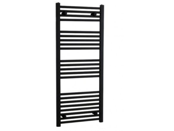 400mm Wide 1600mm High Flat Black Towel Radiator