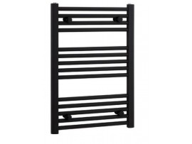 500mm Wide 800mm High Flat Black Towel Radiator