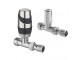 Black Straight Designer Radiator Valves Pair 15mm