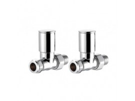 Chrome Radiator Minimalist Valves Straight Pair